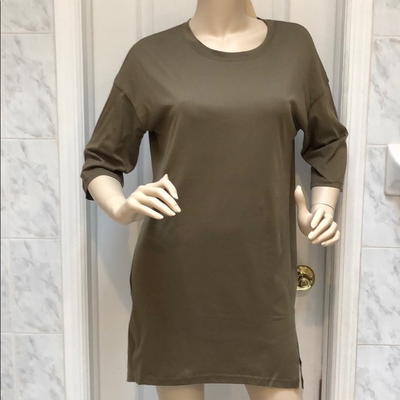 SALE! OLIVE JERSEY TEE DRESS - Picture 3 of 6